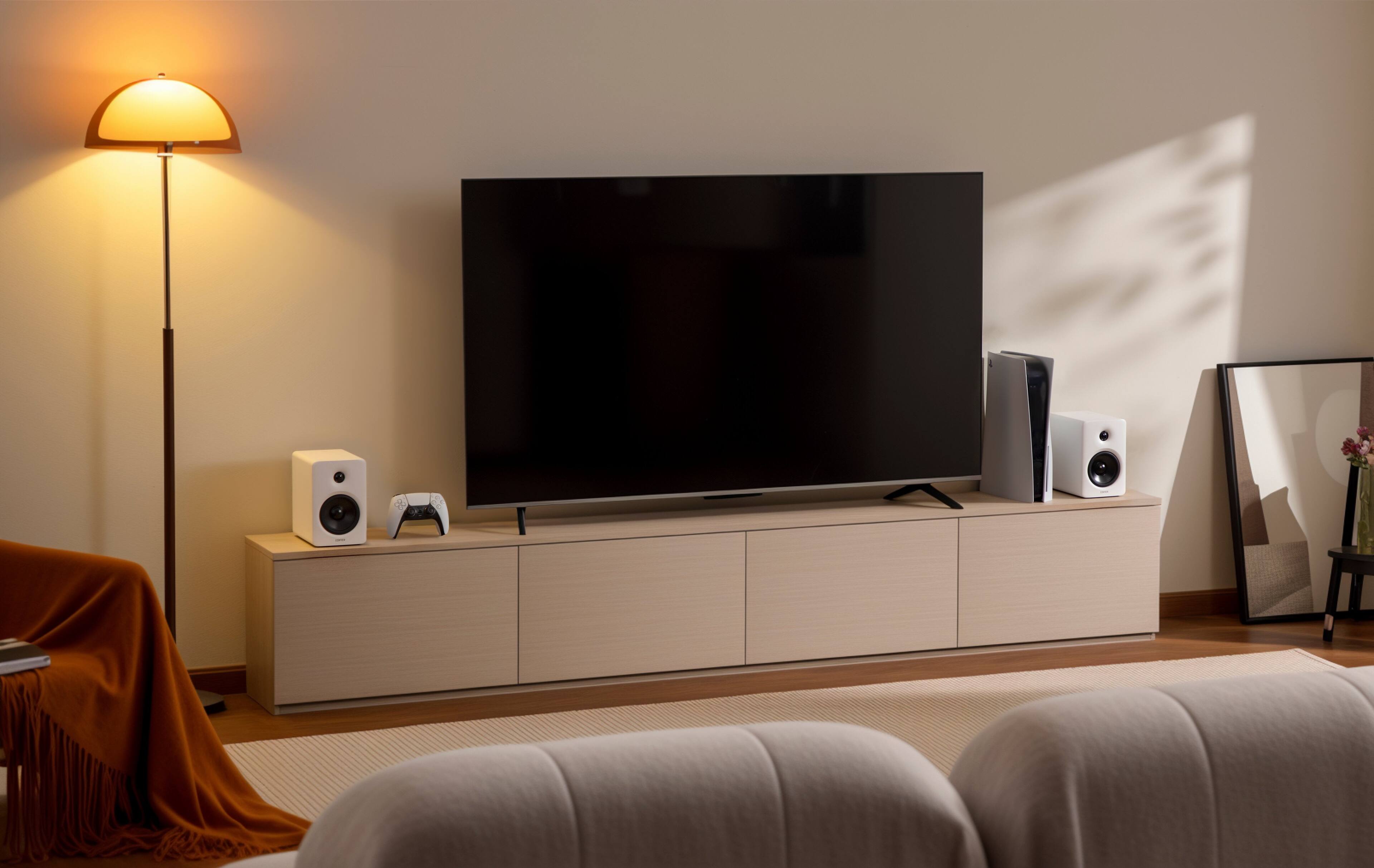 Alt View 4. Edifier - M90 Active Bookshelf Speakers, Computer Speakers - Bluetooth and Optical Input - 2.0 Speaker (Pair) - White.