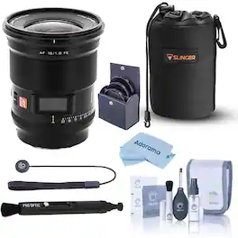 Bundle - Viltrox - AF 16mm f/1.8 STM Lens for Sony E, with 77mm Filter Kit, Lens Pouch, Pen Lens Cleaner, Lens Cap Tether