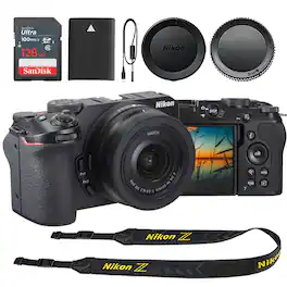 Nikon - Z30 Mirrorless Camera with DX 16-50mm Lens + Sandisk Ultra 128GB SDXC Card- International Version - Black