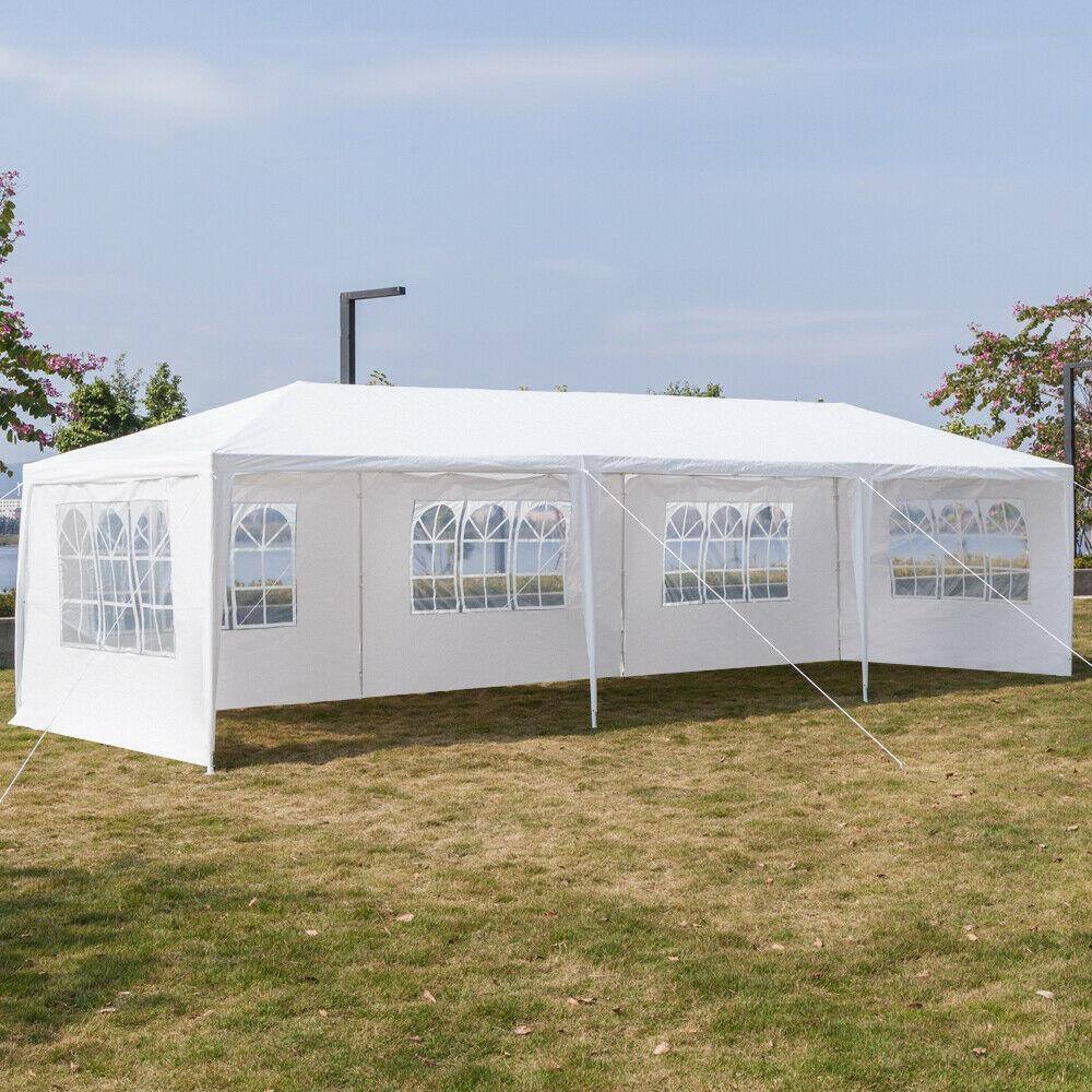 Back. Winado - 10x30 Party Tent with 5 Removable Sidewalls for Parties, Weddings, BBQ, Baby Shower, Waterproof Outdoor Event Canopy.