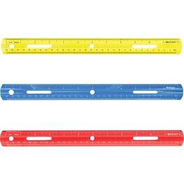 Westcott - 12" Plastic Standard Ruler, Each (10526-001) - Assorted Colors