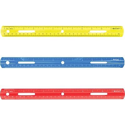 Front. Westcott - Westcott 12" Plastic Standard Ruler, Assorted Colors, Each (10526-001) - Assorted Colors.