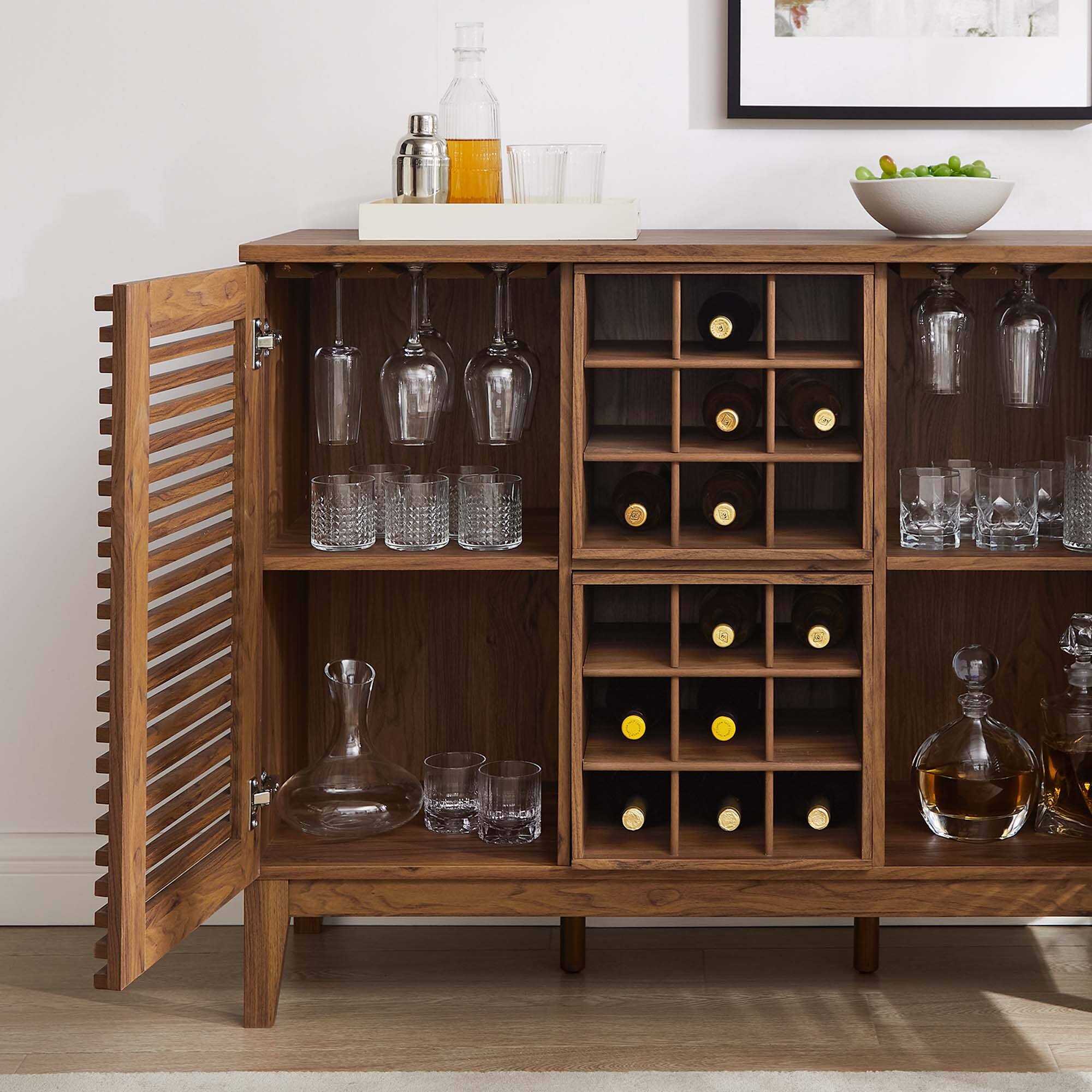 Back. Modway - Render Bar Cabinet by Modway - Walnut.
