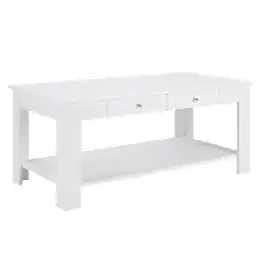 Coaster Co. of America - Designs2Go 2 Drawer Baja Coffee Table with Shelf - White