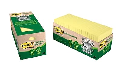 "Post-it - Recycled Notes, 3"" x 3"", Canary Collection, 75 Sheet/Pad, 24 Pads/Pack - Canary Yellow" price history on PriceWatchPro