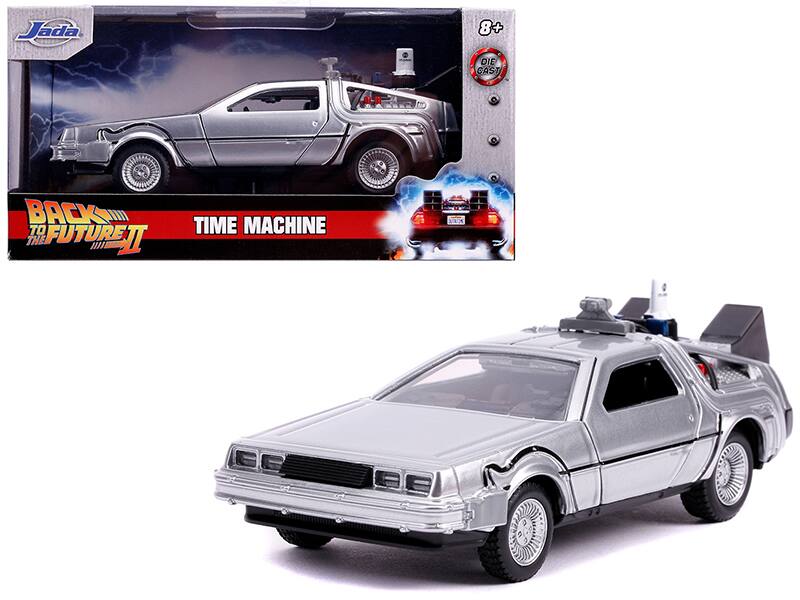 Jada - DeLorean DMC (Time Machine) "Back to the Future Part II" (1989) Movie "Hollywood Rides" Series 1/32 - Silver