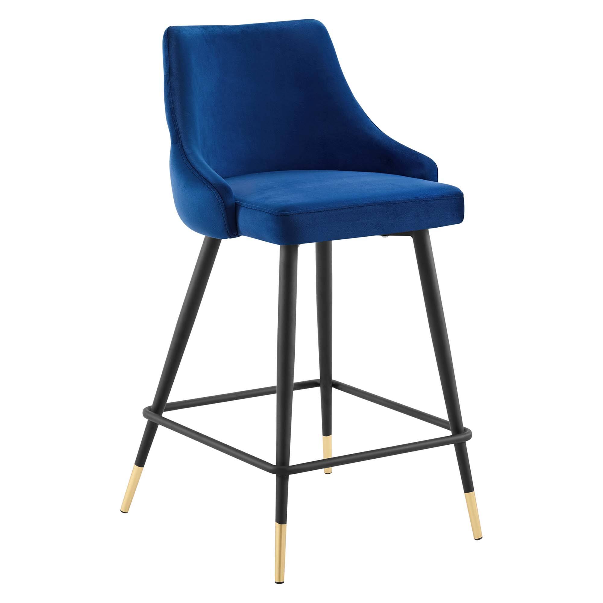 Alt View 1. Modway - Adorn Performance Velvet Counter Stool Set of 2 by Modway - Navy.