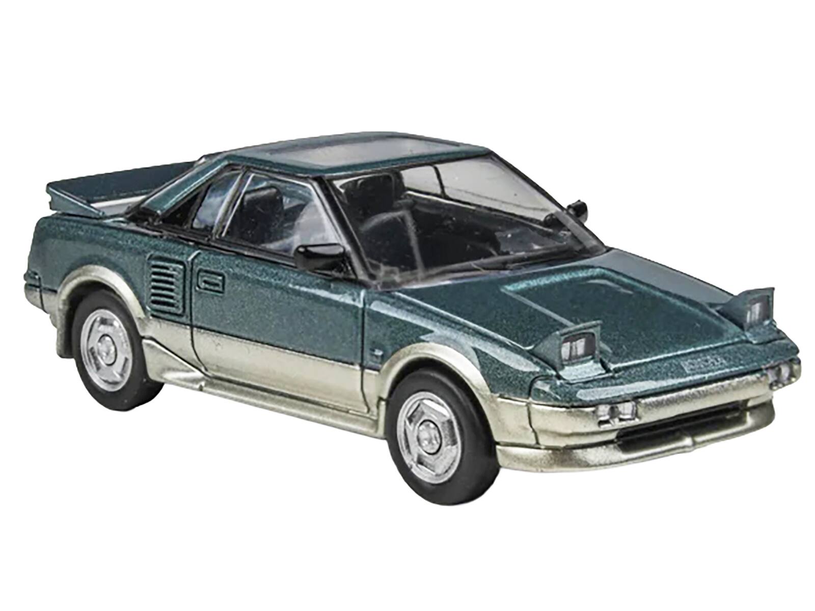 Alt View 3. Paragon - 1985 Toyota MR2 MK1 Green Metallic and Gold with Sunroof 1/64 Die-Cast Model Car by Paragon.