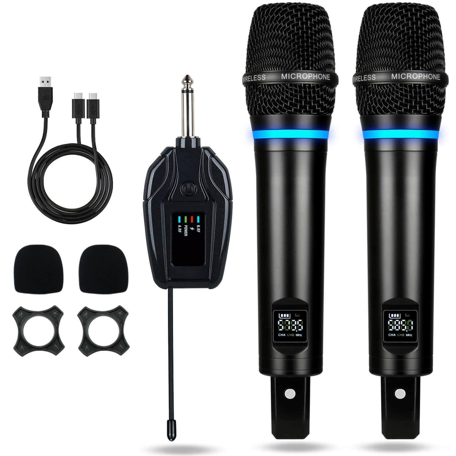 METALTON 4 Microphone System Pro Uhf Metal Microphones Mics With Echo ...