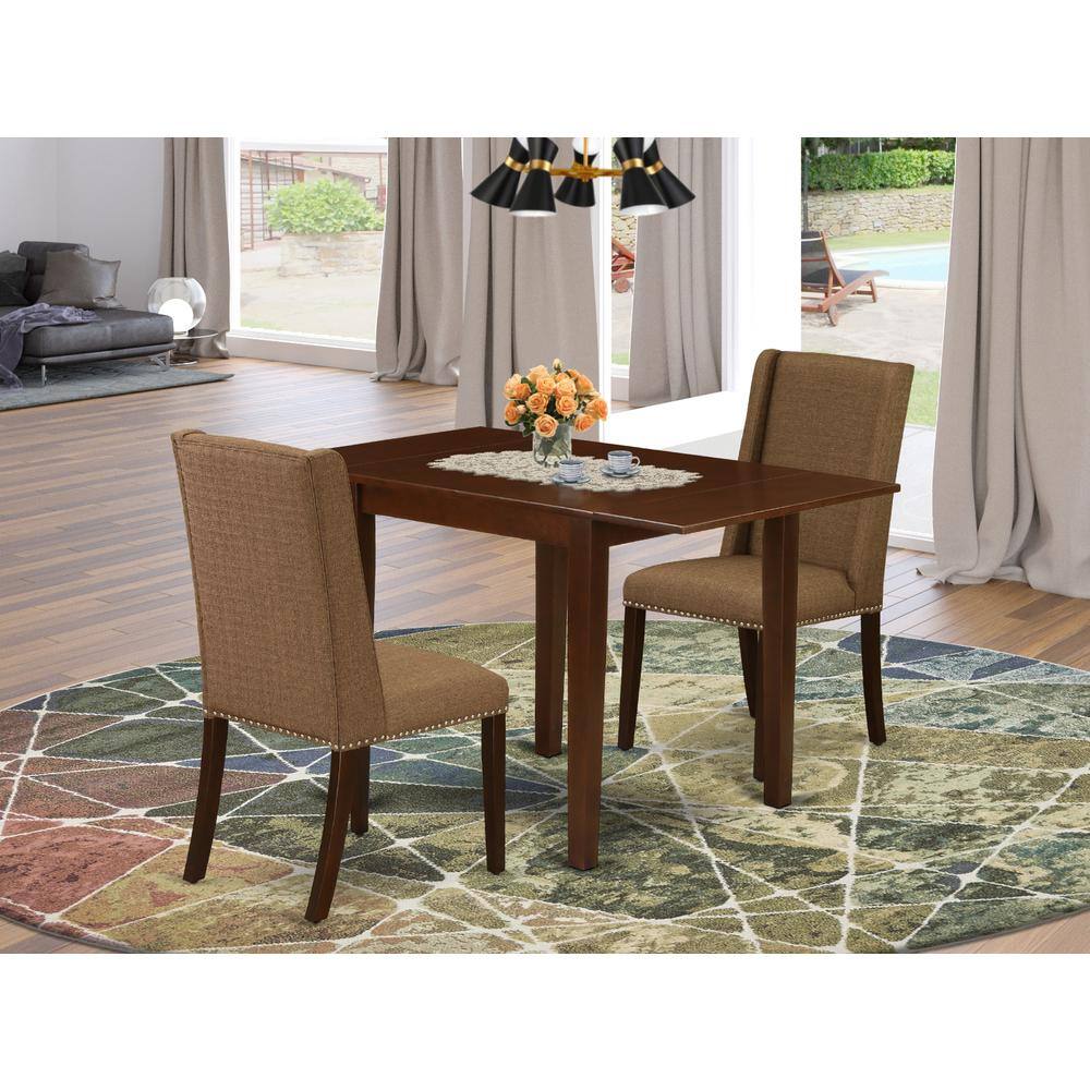 Angle. East West Furniture - Dining Room Set Mahogany - Brown.