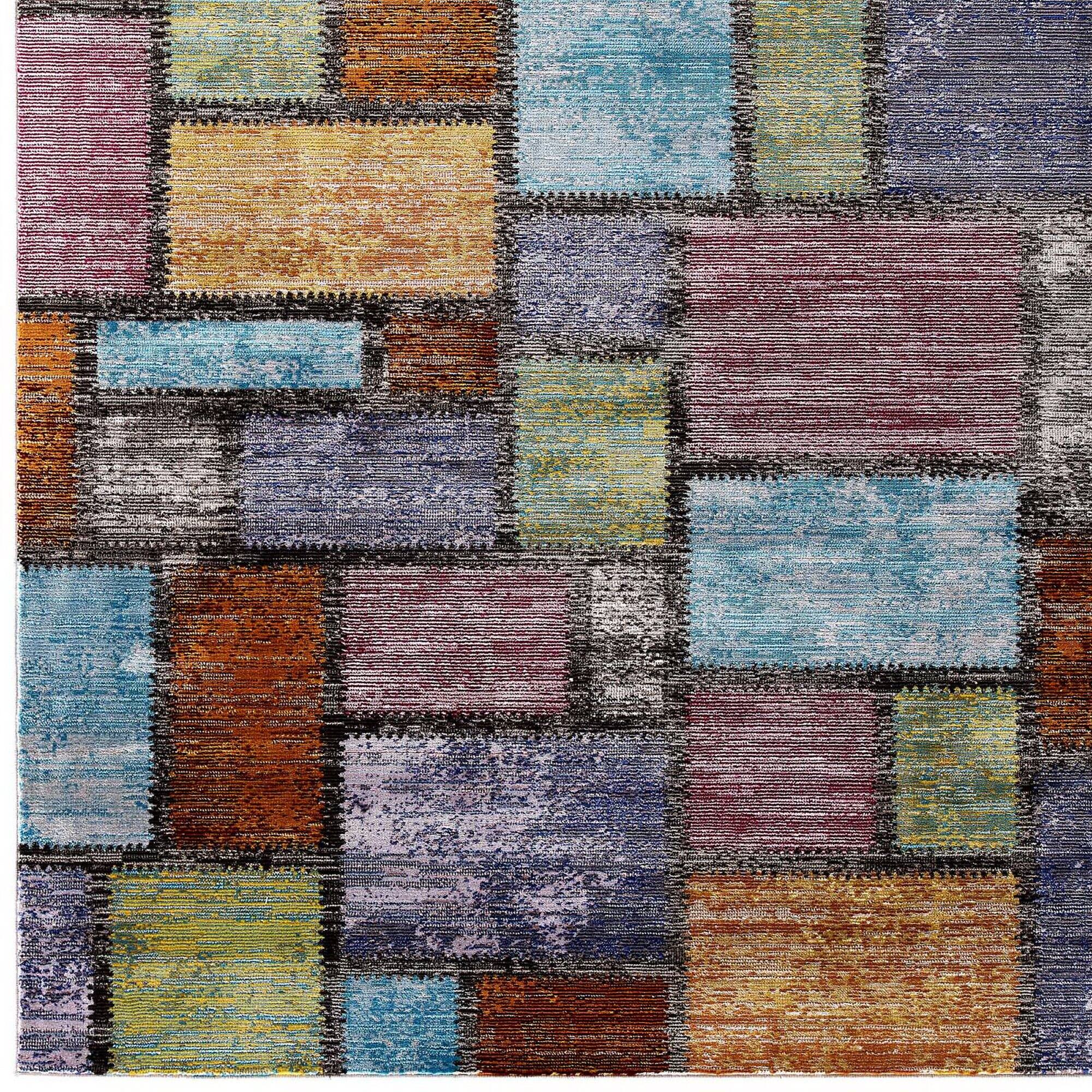Alt View 2. Modway - Success Nyssa Abstract Geometric Mosaic Area Rug - Multicolored.