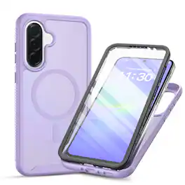 Dteck - for Samsung Galaxy A17 5G / A16 5G / A26 Case with Built-in Screen Protector, Shockproof Bumper Hard Matte Back Cover - Purple