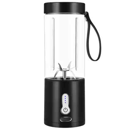 Front. Forest'nSky - 530ML Portable Blender, USB Rechargeable Smoothie Maker & Personal Blender Cup for Shakes, Juicing in Black - Black.