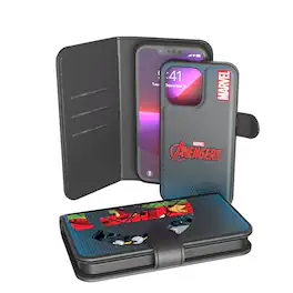 Keyscaper - Marvel Grid Wallet Phone Case - Apple iPhone 14 - Avengers