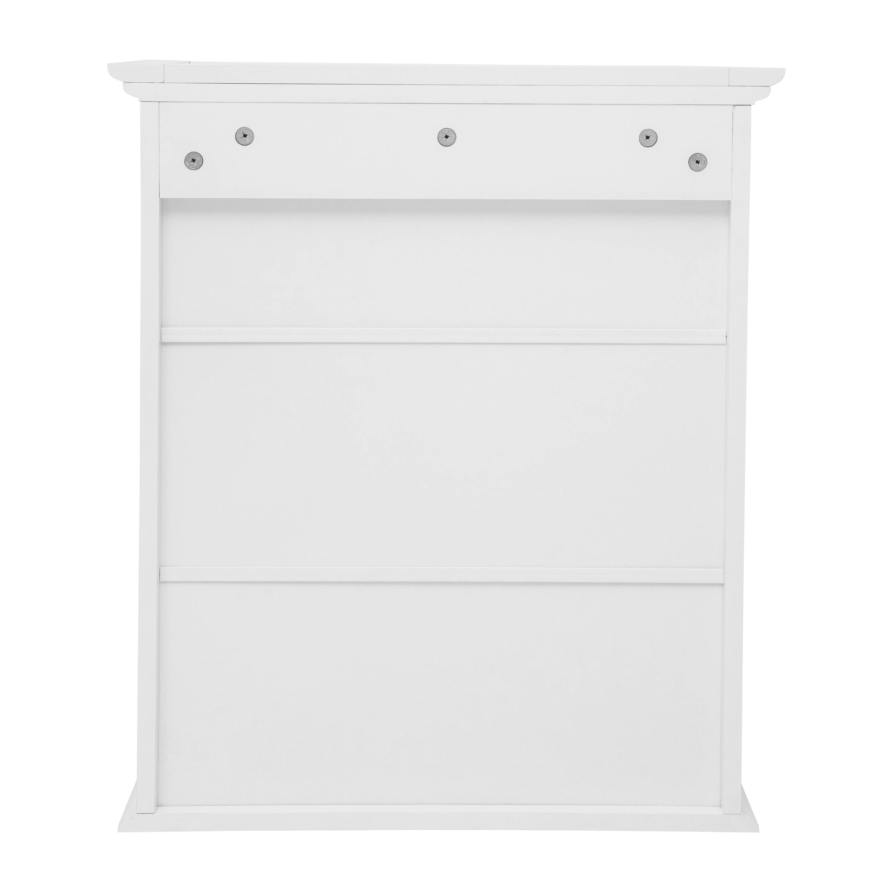 Back. Flash Furniture - Dune Farmhouse Wall Mounted Bathroom Medicine Cabinet Storage Organizer with 2 Magnetic Closure Doors, Adjustable Shelf, - White.