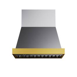 Kucht - 36 inches - Externally Vented - Wall Range Hood - Stainless Steel & Gold