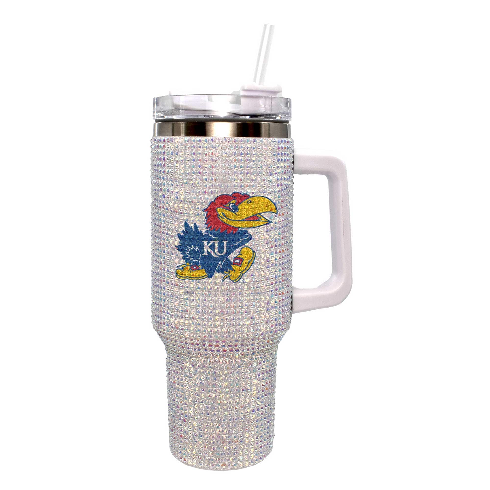 Front. The Memory Company - Kansas Jayhawks 40oz. Bling Colossal Tumbler - Multicolor.