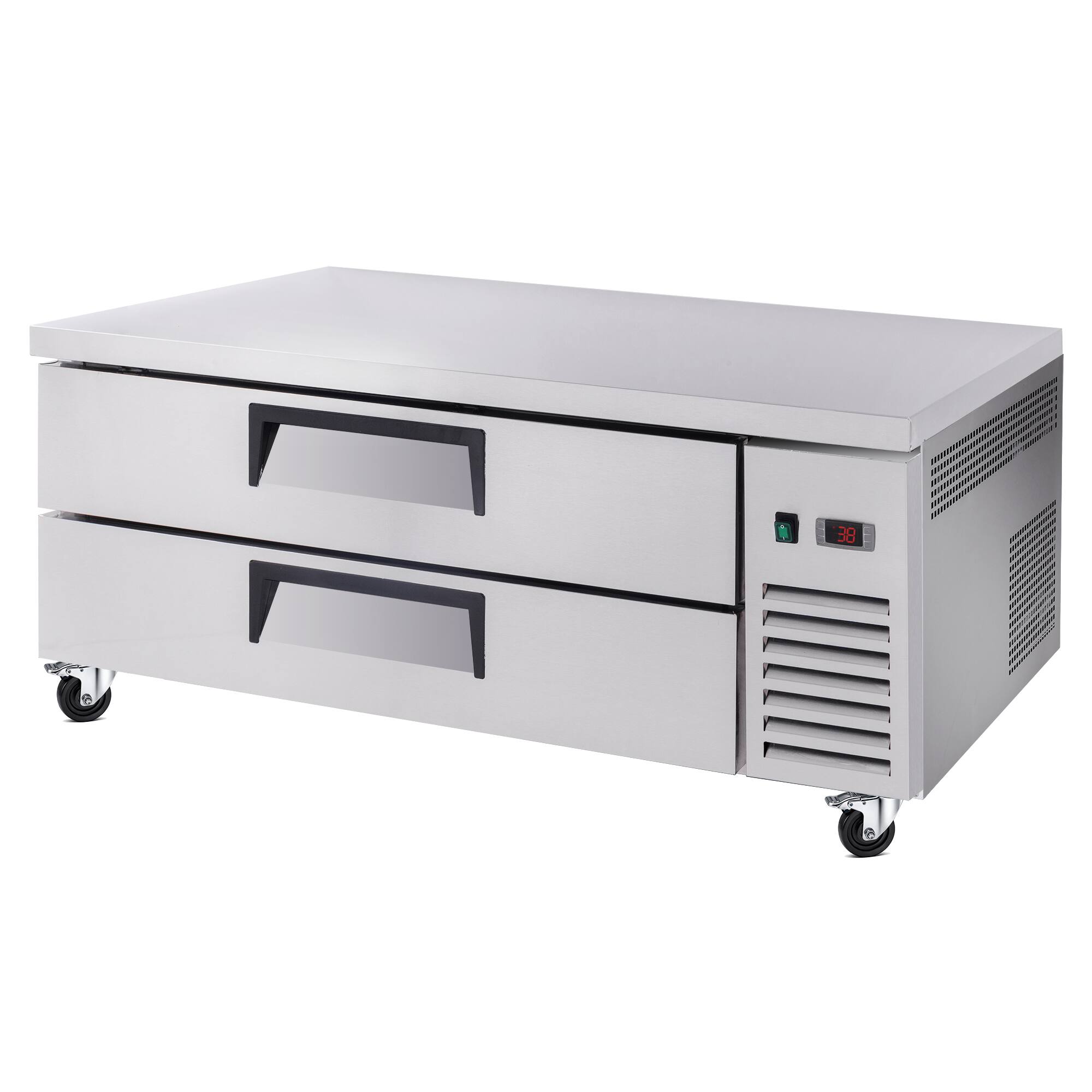 Alt View 1. BEARSOLIM - 10.5 Cu Ft 52 "" Refrigerated Chef Base 2 Drawer Undercounter Refrigerator  33 41F Ventilated Cooling R290 ETL DOE - sliver.