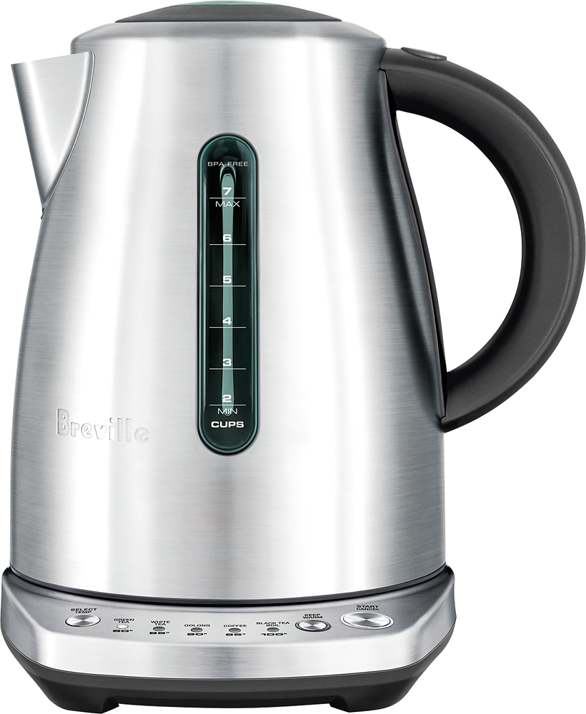 Angle View: Breville - the Temp Select Kettle - Brushed Stainless Steel