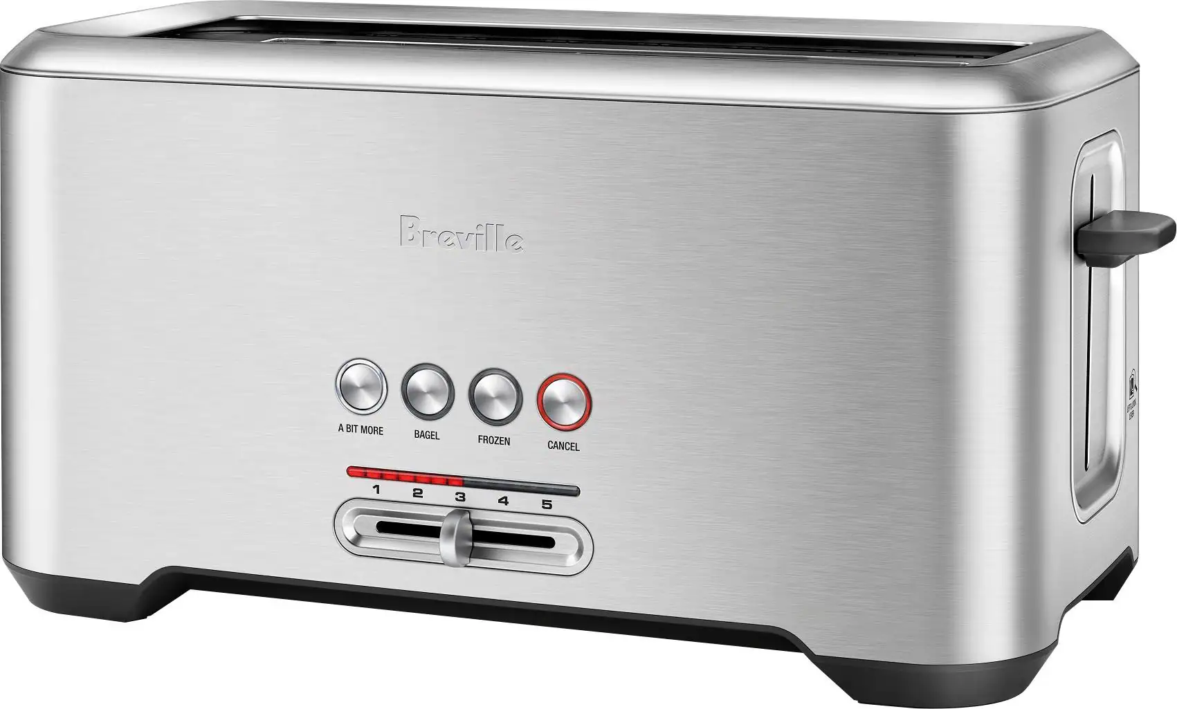 Angle. Breville - the 'A Bit More 4-Slice Long-Slot Toaster - Stainless Steel.