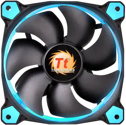 Front. Thermaltake - Riing 12 LED 120mm Radiator Cooling Fan - Blue.