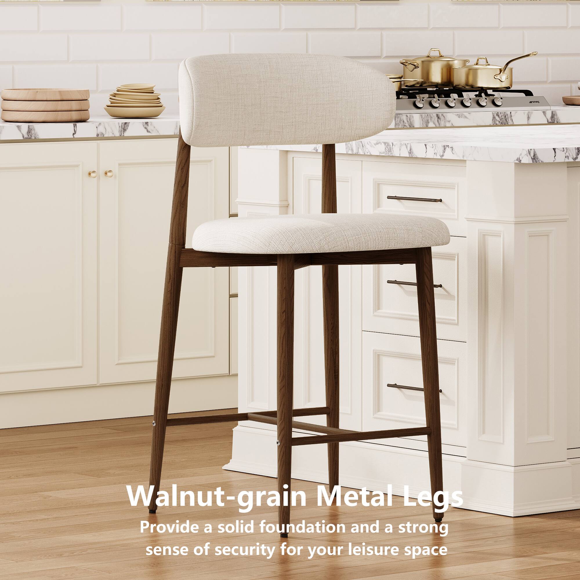 Walnut-grain Metal Legs  
Provide a solid foundation and a strong sense of security for your leisure space