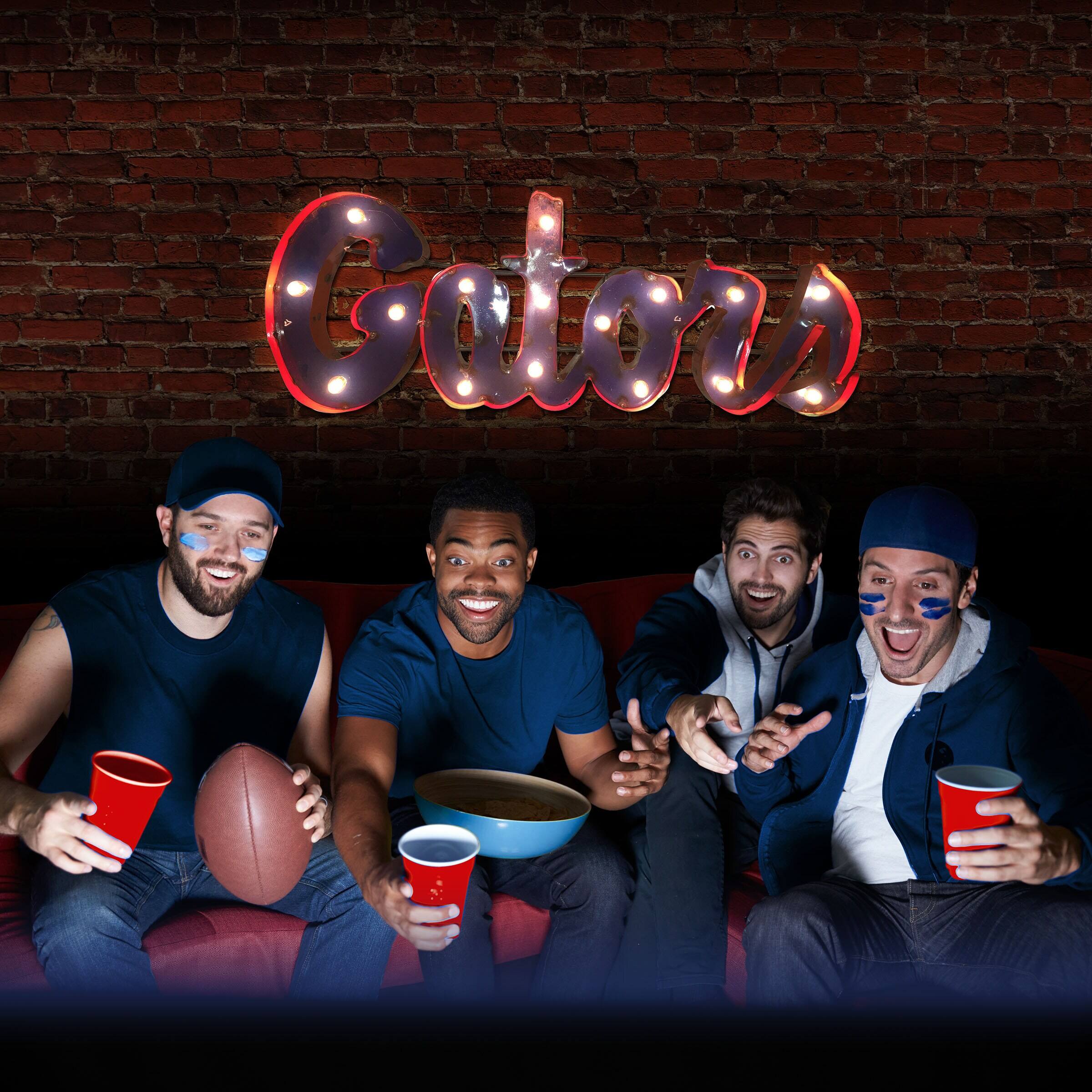 Alt View 2. Imperial - Florida Gators Logo Lighted Recycled Metal Sign - Multicolor.