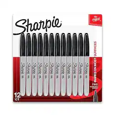 The Original Sharpie
FINE PERMANENT MARKER
MARKS ON MOST SURFACES
12 CT