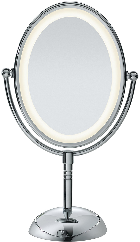 Angle View: Conair - Reflections Collection LED-Lighted Mirror - Polished Chrome