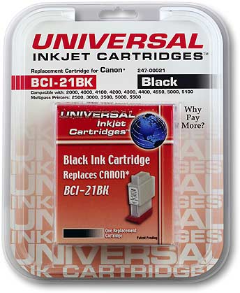 Front Standard. MVM Products - Universal Inkjet Cartridge - Black.