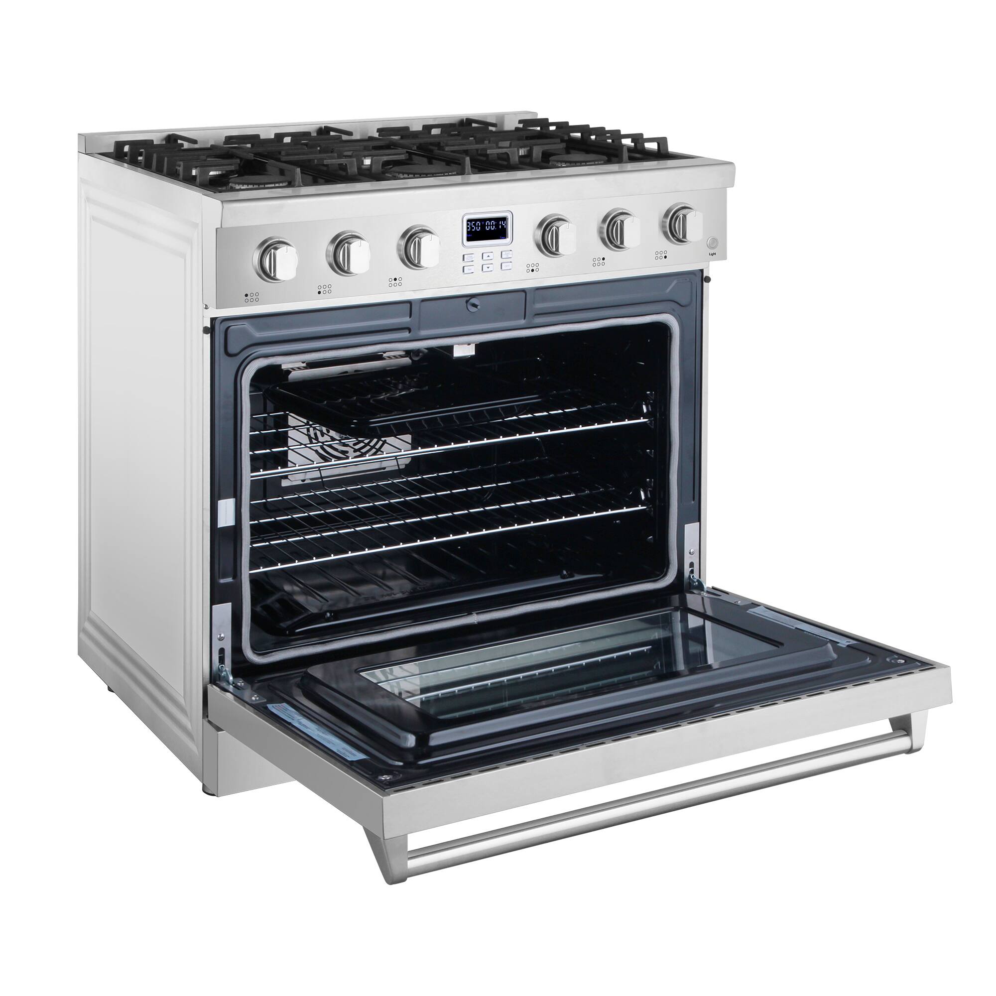Alt View 5. Stellari - 36 in. Stellari 6-Burners 6.3 cu. Ft. Freestanding Professional Gas Range in Stainless Steel with Convection Oven - Brushed Stainless Steel.