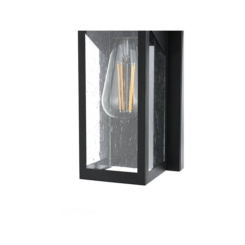 Alt View 2. Elegant Lighting - Dunton 7 inch Outdoor Pendant in Black - Black.