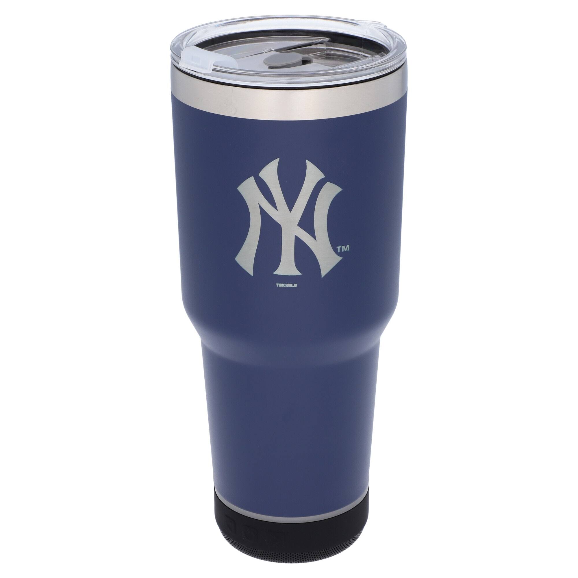 Front. The Memory Company - New York Yankees 30oz. Stainless Steel LED Bluetooth Tumbler - Multicolor.