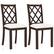 Front. Costway - Set of 2 Dining Chairs Wood Kitchen Side Chair with Inclined Backrest - Brown + White.