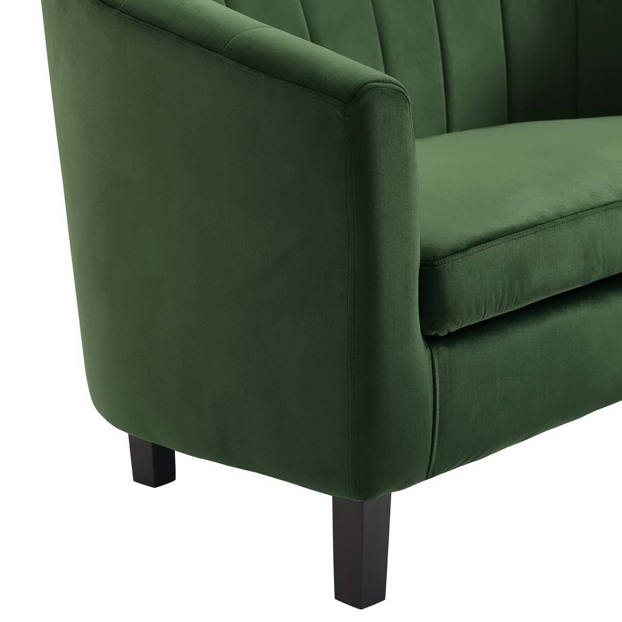 Back. Modway - Prospect Channel Tufted Performance Velvet Armchair by Modway - Green.