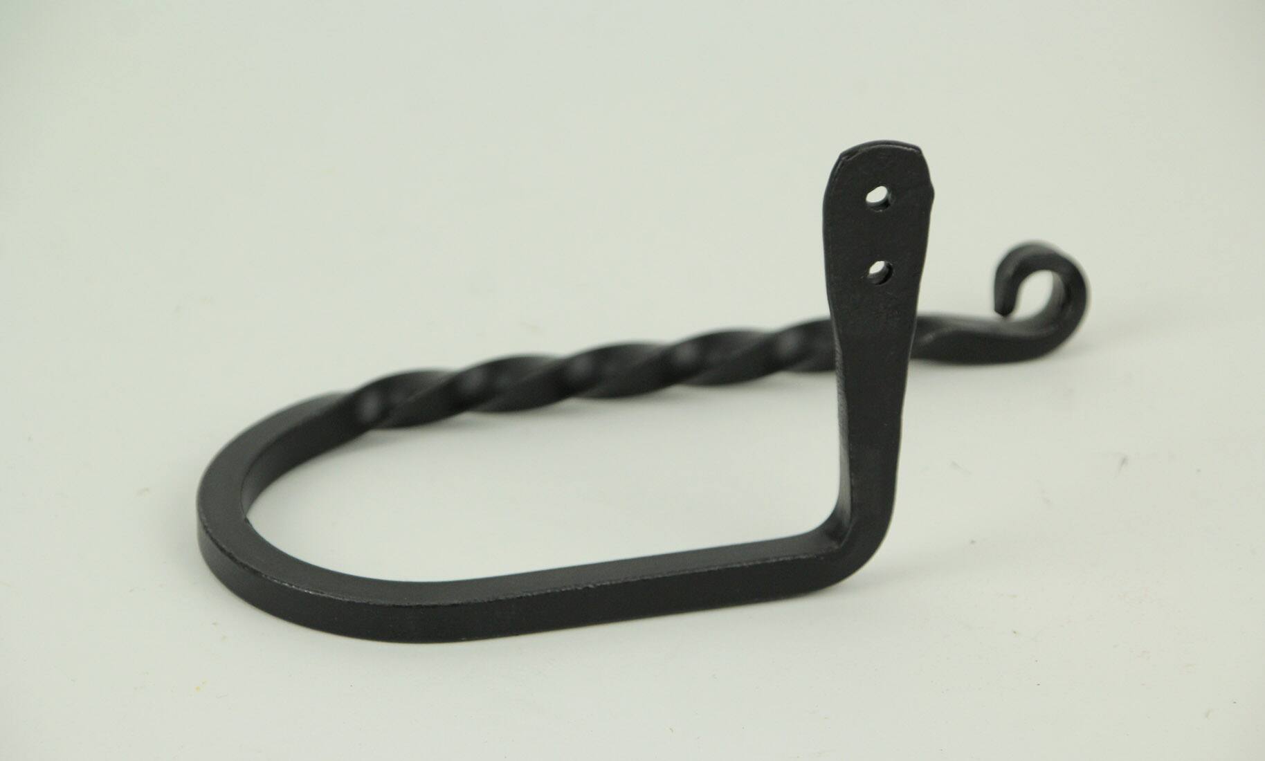 Alt View 1. Irvins Country Tinware - Hand Forged Wrought Iron Wall Mounted Toilet Paper Holder Primitive Decor - Black.