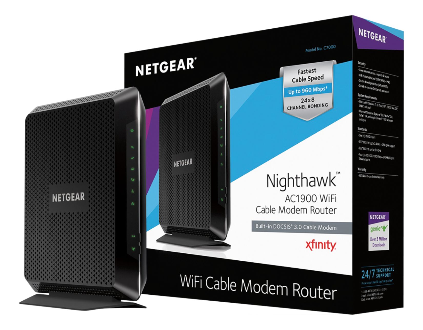 NETGEAR Nighthawk AC1900 Router DOCSIS Cable Modem C7000-100NAS - Best Buy