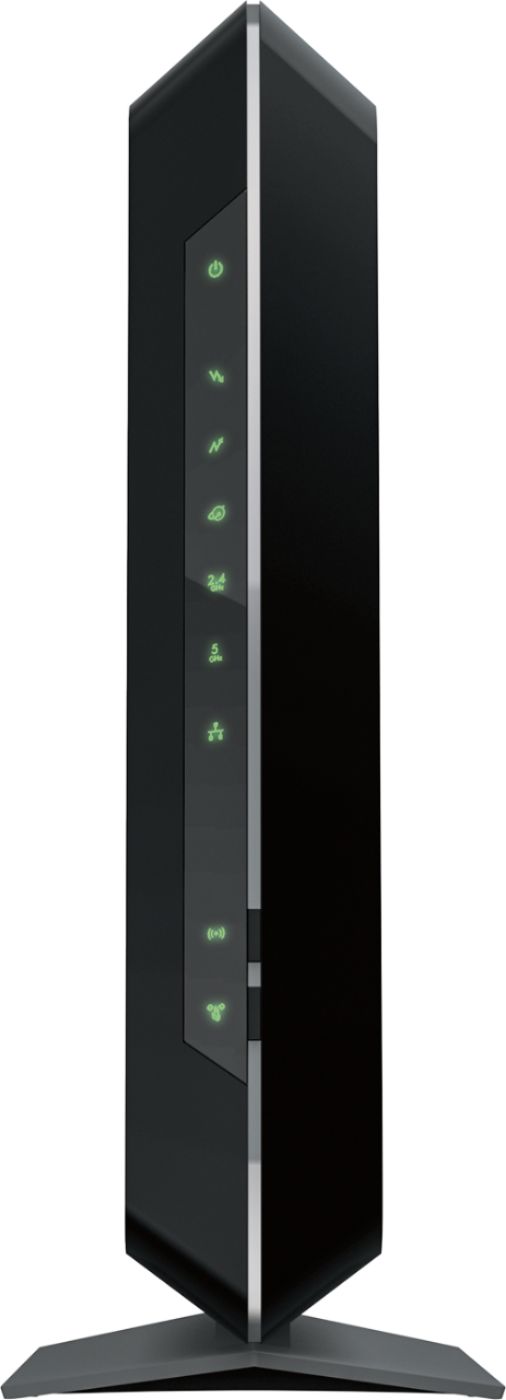 Left View: NETGEAR - Nighthawk AC1900 Router with DOCSIS 3.0 Cable Modem - Black