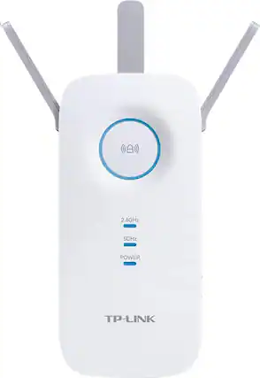 The text on the image reads: "2.4GHz 5GHz POWER TP-LINK." This indicates that the device is a wireless router with both 2.4GHz and 5GHz frequency bands, providing a range of wireless connectivity options for users. The TP-LINK brand is known for producing reliable and high-quality networking equipment.