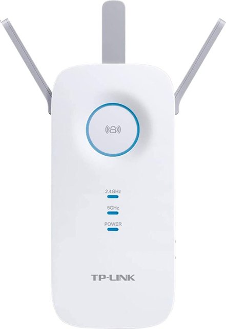 Front. TP-Link - AC1750 Gigabit Wi-Fi Range Extender - White.