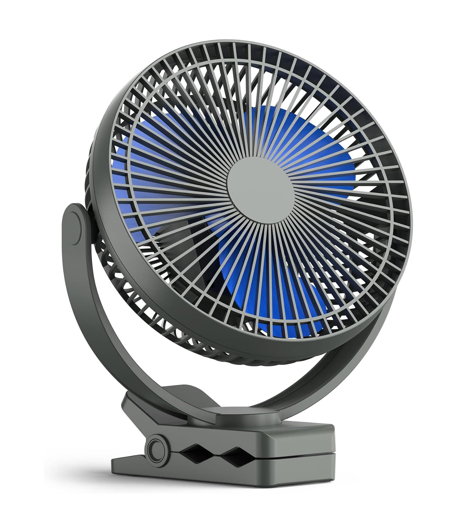 Front. FINEAK - 10000mAh 8-Inch Clip-on Fan | 4 Speeds USB Rechargeable | Office/Golf Cart/Camping Essential.