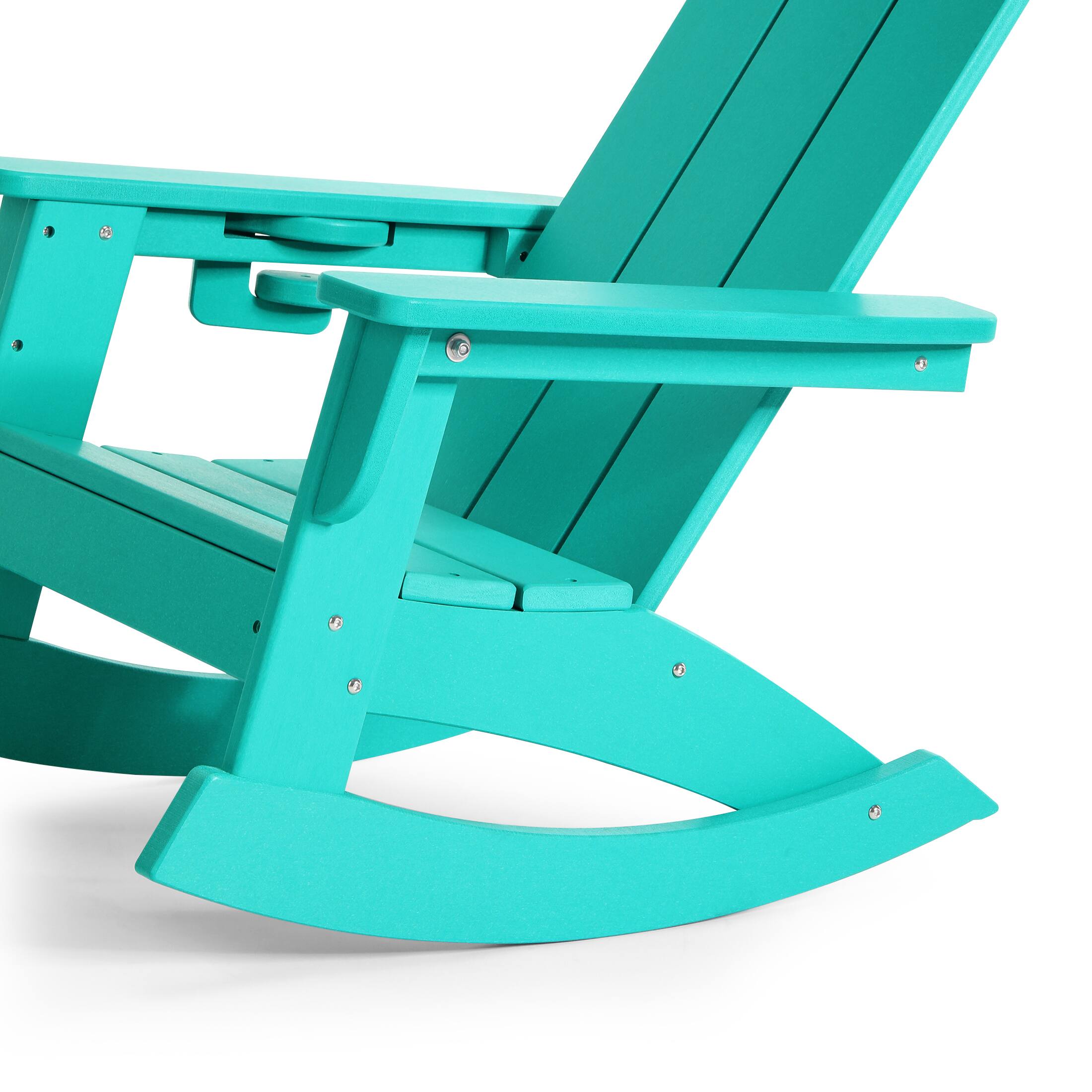 Alt View 6. WestinTrends - WestinTrends Ashore Outdoor HDPE Plastic Preschool Toddler Modern Adirondack Rocking Chairs (Set of 2) - Turquoise.