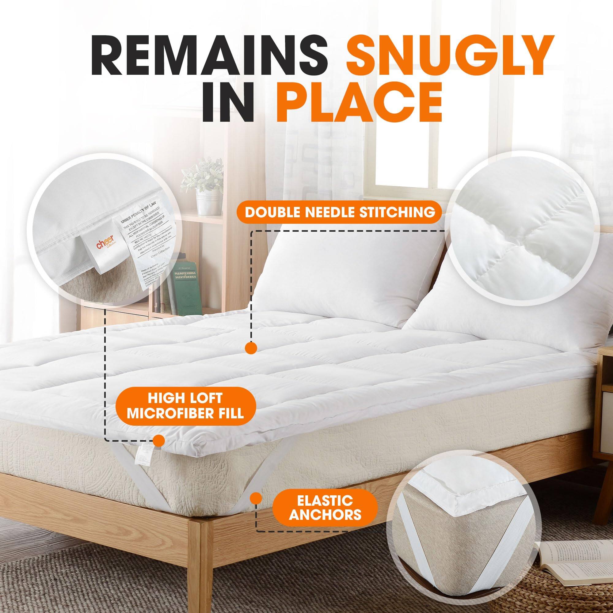 REMAINS SNUGLY IN PLACE

- DOUBLE NEEDLE STITCHING
- HIGH LOFT MICROFIBER FILL
- ELASTIC ANCHORS