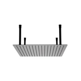 Alfi - Matte Stainless Steel 20" Square Ultra-Thin Rain Shower Head - Black