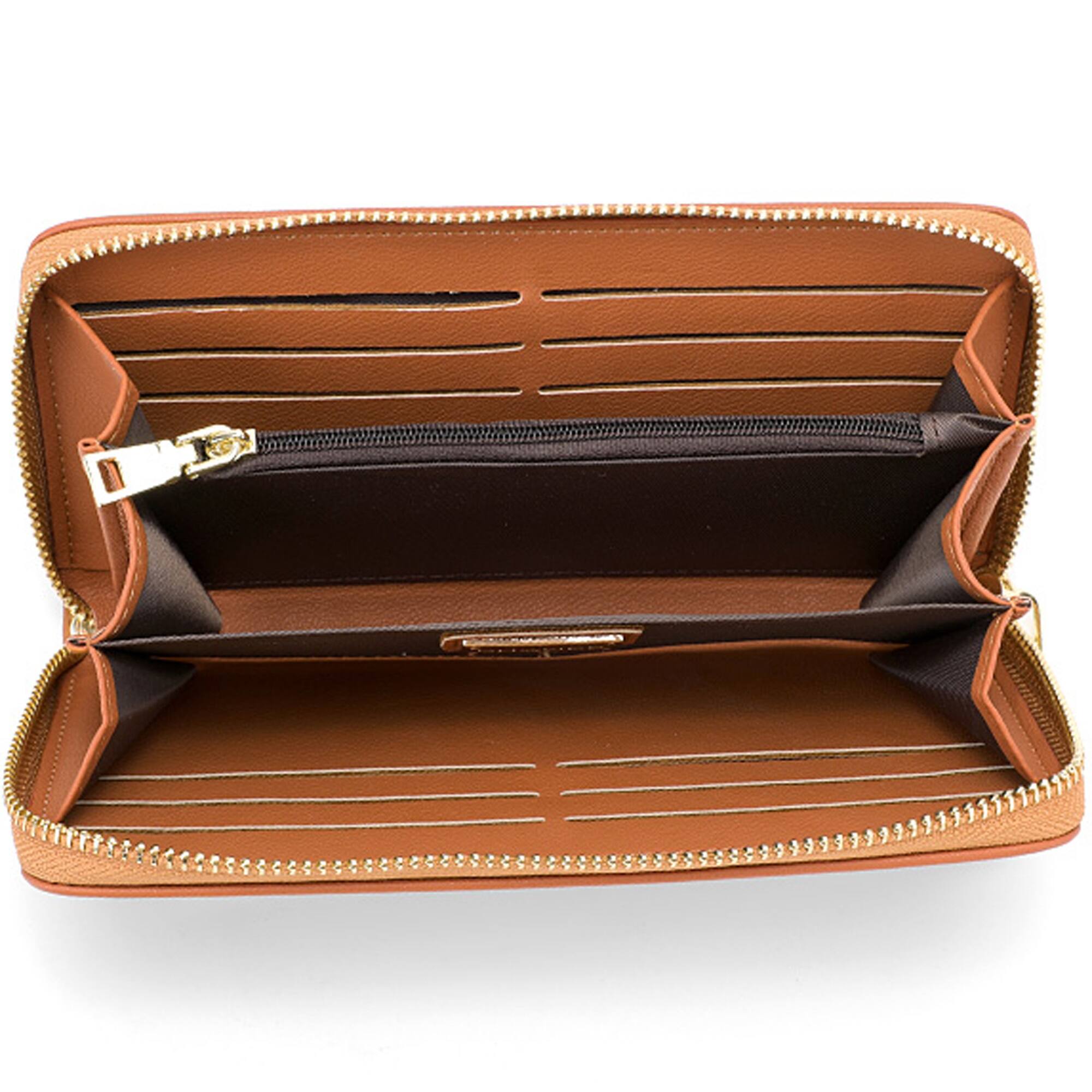 Left. Champs - Iconic Collection Zip-Around Wallet - Tan.