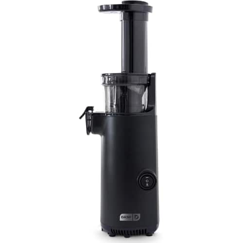 DASH - Deluxe Compact Slow Juicer – Masticating Cold Press, Easy Clean, Pulp Cup, Frozen Attachment - Black