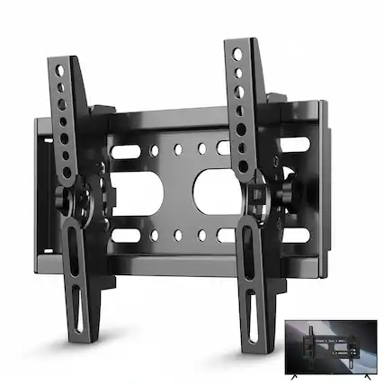 Front. Dazzed Corner - Tilt TV Wall Mount 14–42", Low Profile, VESA 200x200, 55 lbs - Black.