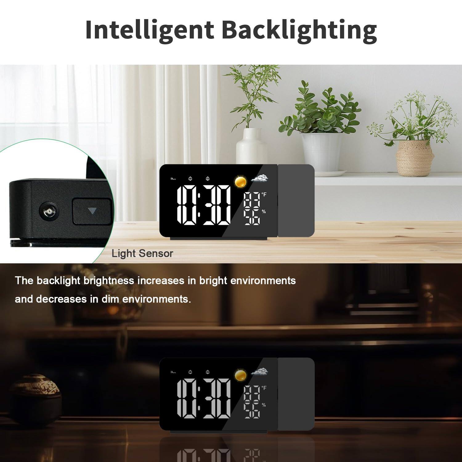 Intelligent Backlighting

Light Sensor

The backlight brightness increases in bright environments and decreases in dim environments.