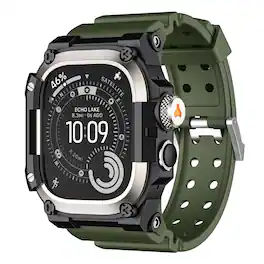 Dteck - Sport Band with Rugged Case for Apple Watch Ultra 3/2/1 49mm, Military Grade Shockproof Cover for Outdoor Adventures - Titanium Green