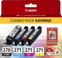 Canon - 270/CLI-271 Combo Pack Standard Capacity - Black/Yellow/Cyan/Magenta Ink Cartridges - Black/Cyan/Magenta/Yellow - Front_Zoom